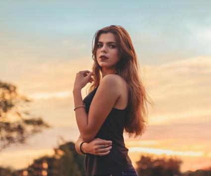 Small group in evening light